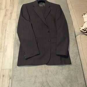 Elegant Charcoal Pinstripe Men's Blazer and pants